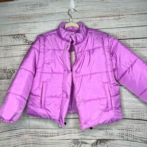 Culture Couture Purple Convertible Puffer Coat SM NWT